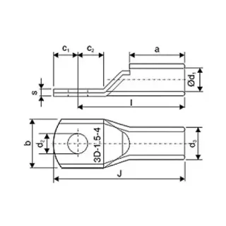 3D Tubular Cable Lug - 3D-2676